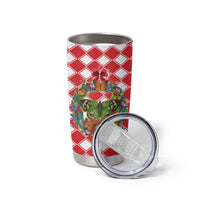 Christmas Butterfly Wreath Tumbler Cup Xmas Holiday Patterns - Wonder Print Shop