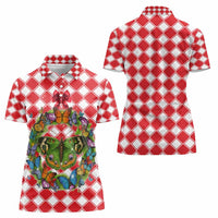 Christmas Butterfly Wreath Women Polo Shirt Xmas Holiday Patterns - Wonder Print Shop