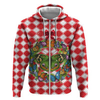 Christmas Butterfly Wreath Zip Hoodie Xmas Holiday Patterns - Wonder Print Shop