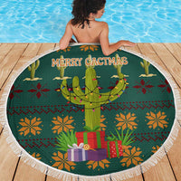Cactus Gifts Christmas Beach Blanket Xmas Holiday Patterns - Wonder Print Shop