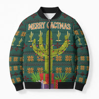 Cactus Gifts Christmas Bomber Puffer Jacket Xmas Holiday Patterns - Wonder Print Shop