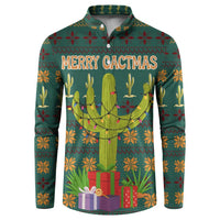 Cactus Gifts Christmas Button Sweatshirt Xmas Holiday Patterns - Wonder Print Shop