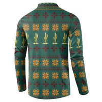 Cactus Gifts Christmas Button Sweatshirt Xmas Holiday Patterns - Wonder Print Shop