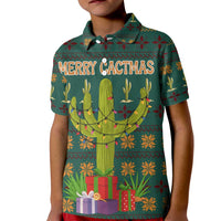 Cactus Gifts Christmas Kid Polo Shirt Xmas Holiday Patterns - Wonder Print Shop