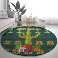 Cactus Gifts Christmas Round Carpet Xmas Holiday Patterns - Wonder Print Shop