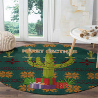 Cactus Gifts Christmas Round Carpet Xmas Holiday Patterns - Wonder Print Shop