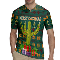 Cactus Gifts Christmas Rugby Jersey Xmas Holiday Patterns - Wonder Print Shop
