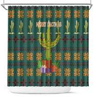 Cactus Gifts Christmas Shower Curtain Xmas Holiday Patterns - Wonder Print Shop