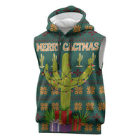 Cactus Gifts Christmas Sleeveless Hoodie Xmas Holiday Patterns - Wonder Print Shop