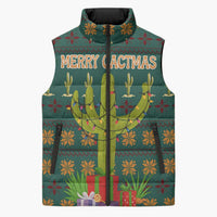 Cactus Gifts Christmas Sleeveless Puffer Jacket Xmas Holiday Patterns - Wonder Print Shop
