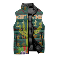 Cactus Gifts Christmas Sleeveless Puffer Jacket Xmas Holiday Patterns - Wonder Print Shop
