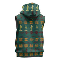 Cactus Gifts Christmas Sleeveless Zip Hoodie Xmas Holiday Patterns - Wonder Print Shop