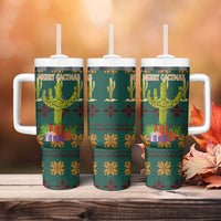 Cactus Gifts Christmas Tumbler With Handle Xmas Holiday Patterns - Wonder Print Shop
