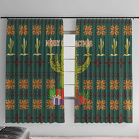 Cactus Gifts Christmas Window Curtain Xmas Holiday Patterns - Wonder Print Shop
