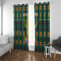 Cactus Gifts Christmas Window Curtain Xmas Holiday Patterns - Wonder Print Shop