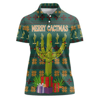 Cactus Gifts Christmas Women Polo Shirt Xmas Holiday Patterns - Wonder Print Shop