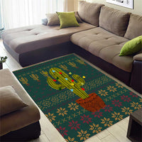 Cactus Christmas Area Rug Xmas Holiday Patterns - Wonder Print Shop