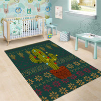 Cactus Christmas Area Rug Xmas Holiday Patterns - Wonder Print Shop
