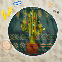 Cactus Christmas Beach Blanket Xmas Holiday Patterns - Wonder Print Shop