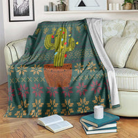 Cactus Christmas Blanket Xmas Holiday Patterns - Wonder Print Shop