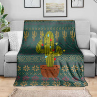 Cactus Christmas Blanket Xmas Holiday Patterns - Wonder Print Shop