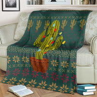 Cactus Christmas Blanket Xmas Holiday Patterns - Wonder Print Shop
