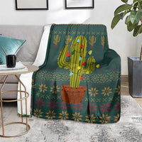 Cactus Christmas Blanket Xmas Holiday Patterns - Wonder Print Shop