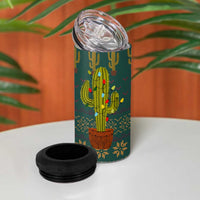 Cactus Christmas 4 in 1 Can Cooler Tumbler Xmas Holiday Patterns - Wonder Print Shop