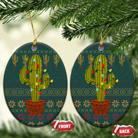 Cactus Christmas Ceramic Ornament Xmas Holiday Patterns - Wonder Print Shop