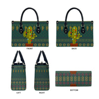 Cactus Christmas Leather Bag Xmas Holiday Patterns - Wonder Print Shop