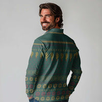 Cactus Christmas Long Sleeve Polo Shirt Xmas Holiday Patterns - Wonder Print Shop