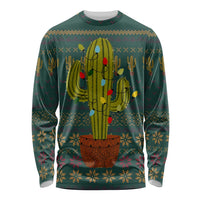 Cactus Christmas Long Sleeve Shirt Xmas Holiday Patterns - Wonder Print Shop