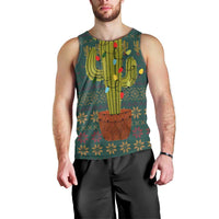 Cactus Christmas Men Tank Top Xmas Holiday Patterns - Wonder Print Shop