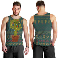 Cactus Christmas Men Tank Top Xmas Holiday Patterns - Wonder Print Shop