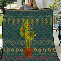Cactus Christmas Quilt Xmas Holiday Patterns - Wonder Print Shop