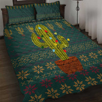 Cactus Christmas Quilt Bed Set Xmas Holiday Patterns - Wonder Print Shop