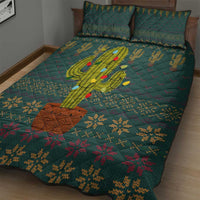 Cactus Christmas Quilt Bed Set Xmas Holiday Patterns - Wonder Print Shop