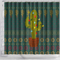 Cactus Christmas Shower Curtain Xmas Holiday Patterns - Wonder Print Shop