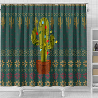 Cactus Christmas Shower Curtain Xmas Holiday Patterns - Wonder Print Shop