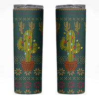 Cactus Christmas Skinny Tumbler Xmas Holiday Patterns - Wonder Print Shop