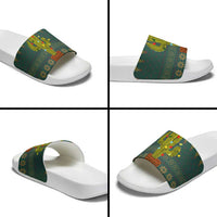 Cactus Christmas Slide Sandals Xmas Holiday Patterns - Wonder Print Shop