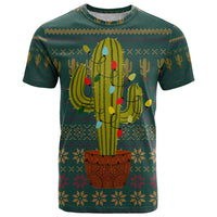 Cactus Christmas T Shirt Xmas Holiday Patterns - Wonder Print Shop