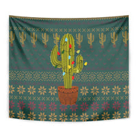 Cactus Christmas Tapestry Xmas Holiday Patterns - Wonder Print Shop