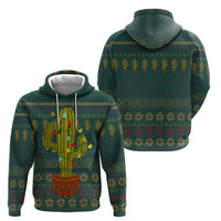 Cactus Christmas Zip Hoodie Xmas Holiday Patterns - Wonder Print Shop