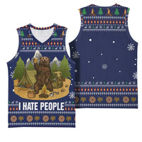 Camping I Hate People Christmas Basketball Jersey Xmas Holiday Patterns - Wonder Print Shop