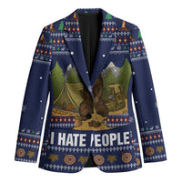 Camping I Hate People Christmas Blazer Xmas Holiday Patterns - Wonder Print Shop