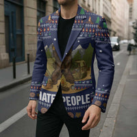 Camping I Hate People Christmas Blazer Xmas Holiday Patterns - Wonder Print Shop
