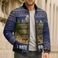Camping I Hate People Christmas Bomber Puffer Jacket Xmas Holiday Patterns - Wonder Print Shop