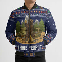 Camping I Hate People Christmas Bomber Puffer Jacket Xmas Holiday Patterns - Wonder Print Shop