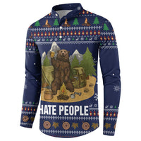 Camping I Hate People Christmas Button Sweatshirt Xmas Holiday Patterns - Wonder Print Shop